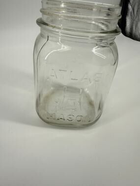 Vintage Clear Atlas Mason Jar Quart Glass Canning Jar Pint